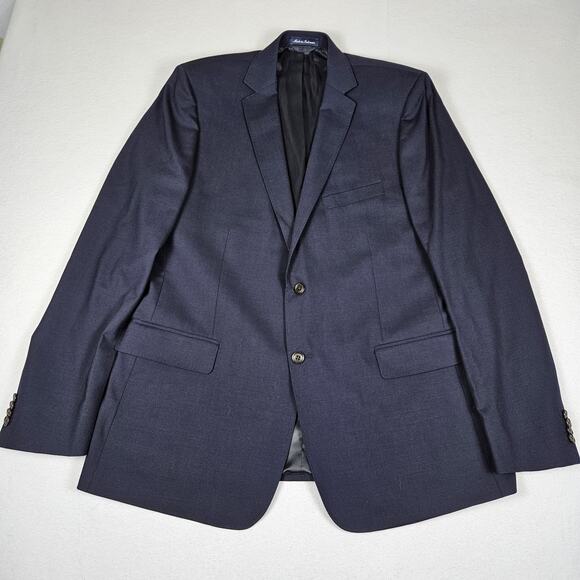 Lands' End Year Rounder Stretch Wool Blazer 44L Traditional Fit Navy Suit Jacket - Picture 16 of 16